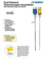Thumbnail of document Data Sheet - SCASS Dual Element Thermocouple Probes w/ Miniature Connectors